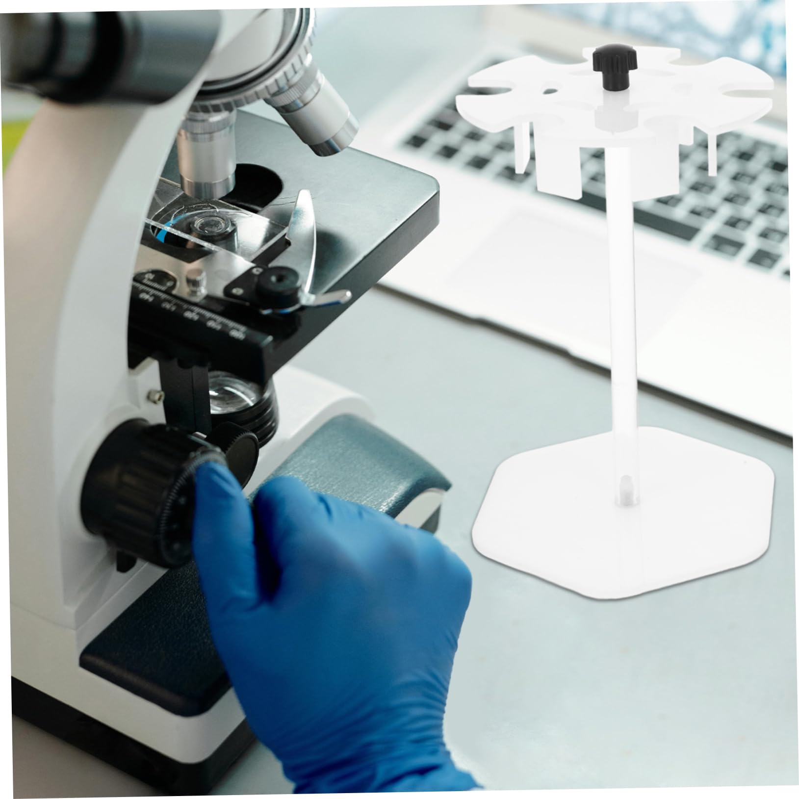 Zerodeko Supporto per Pipette da Laboratorio in Acrilico Robusto e Portatile per Postazione di Lavoro e Organizzazione Strumenti
