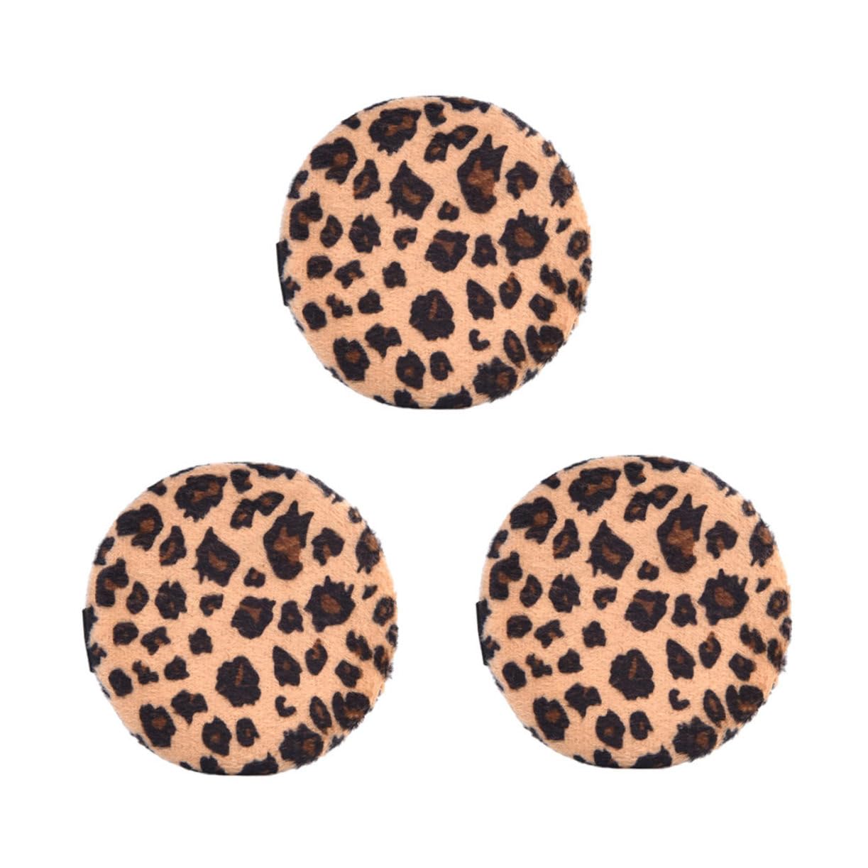 FRCOLOR 3pcs Loose Powder Makeup Leopard-print Makeup Pads Cosmetics Powder Makeup Tool Dry Powder Puff Makeup Applicator Random