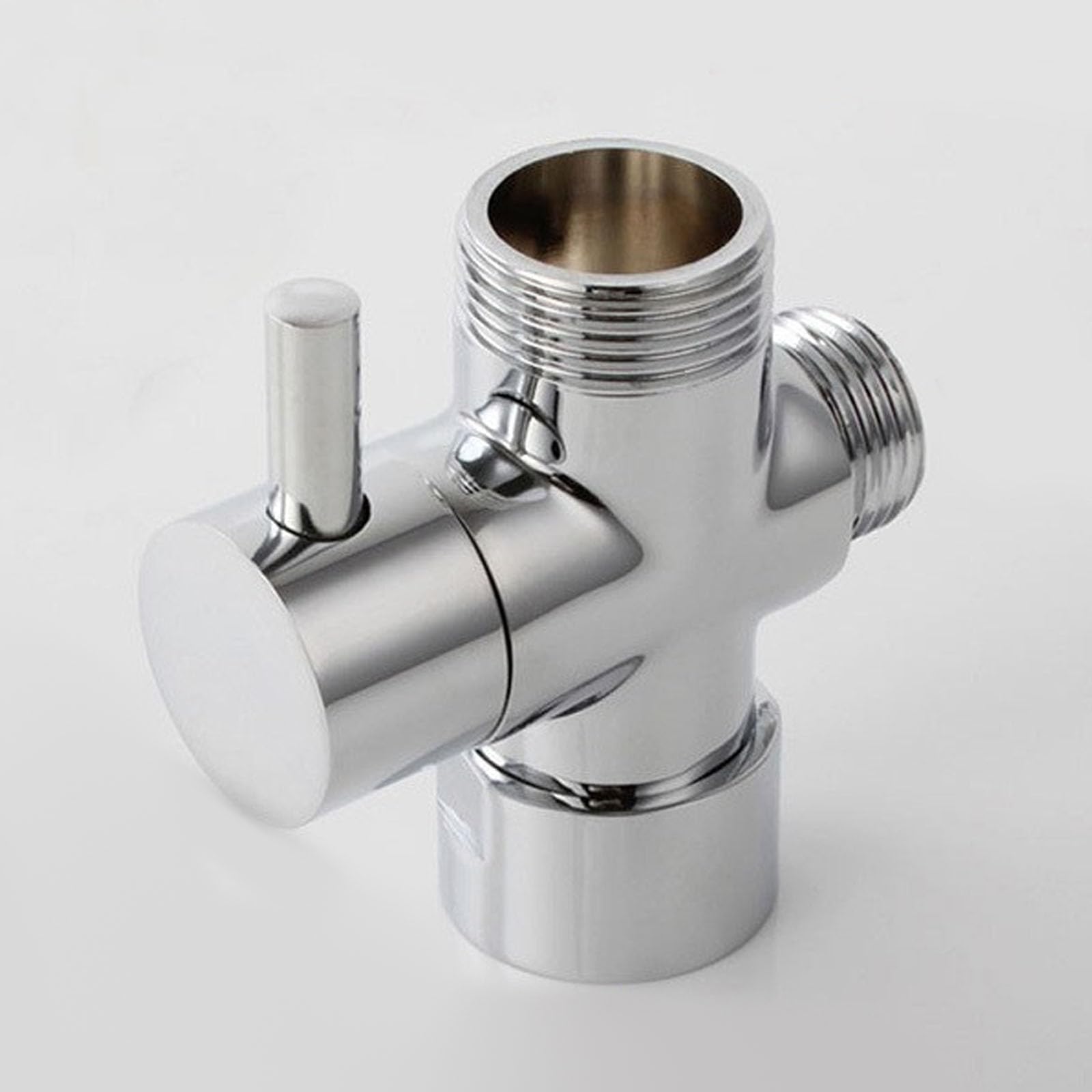Vanne de dérivation de douche à 3 voies – Tête en laiton durable G1,27 cm, inverseur de robinet anti-fuite pour pommeaux de douche fixes et à main Installation facile pour remplacement de