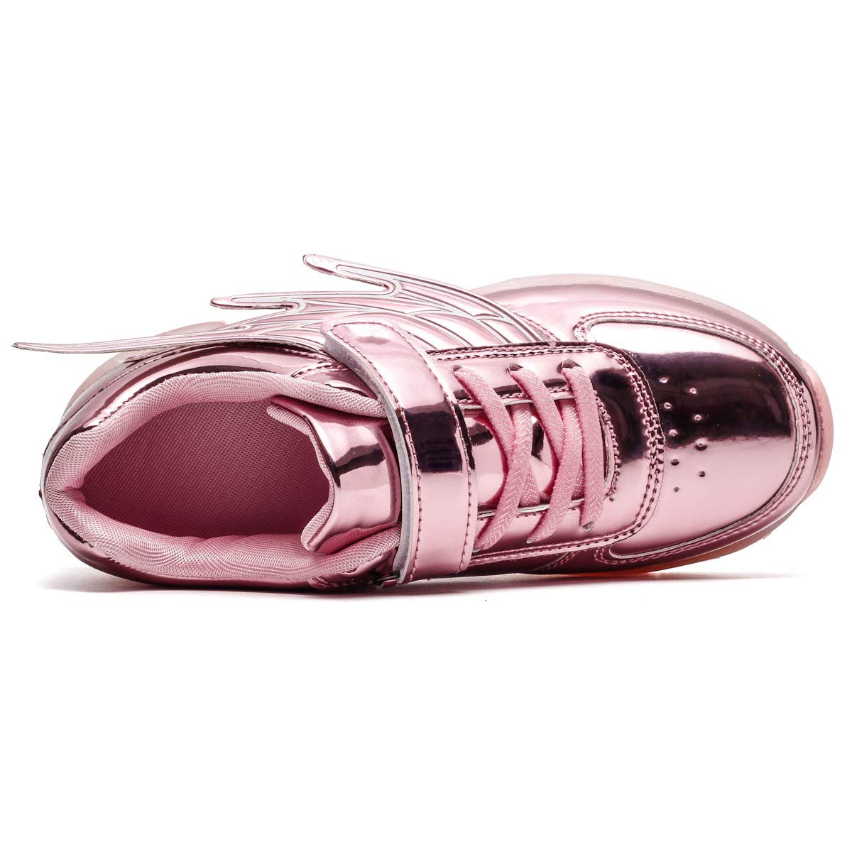 Axcer LED Blinkend Schuhe mit Rollen Automatisch Einziehbar Räder Skateboardschuhe Fitnessschuhe mit Flügel USB 7 Farbwechsel Rädern Gymnastik Laufschuhe Sneakers für Jungen Mädchen Xmas Gift