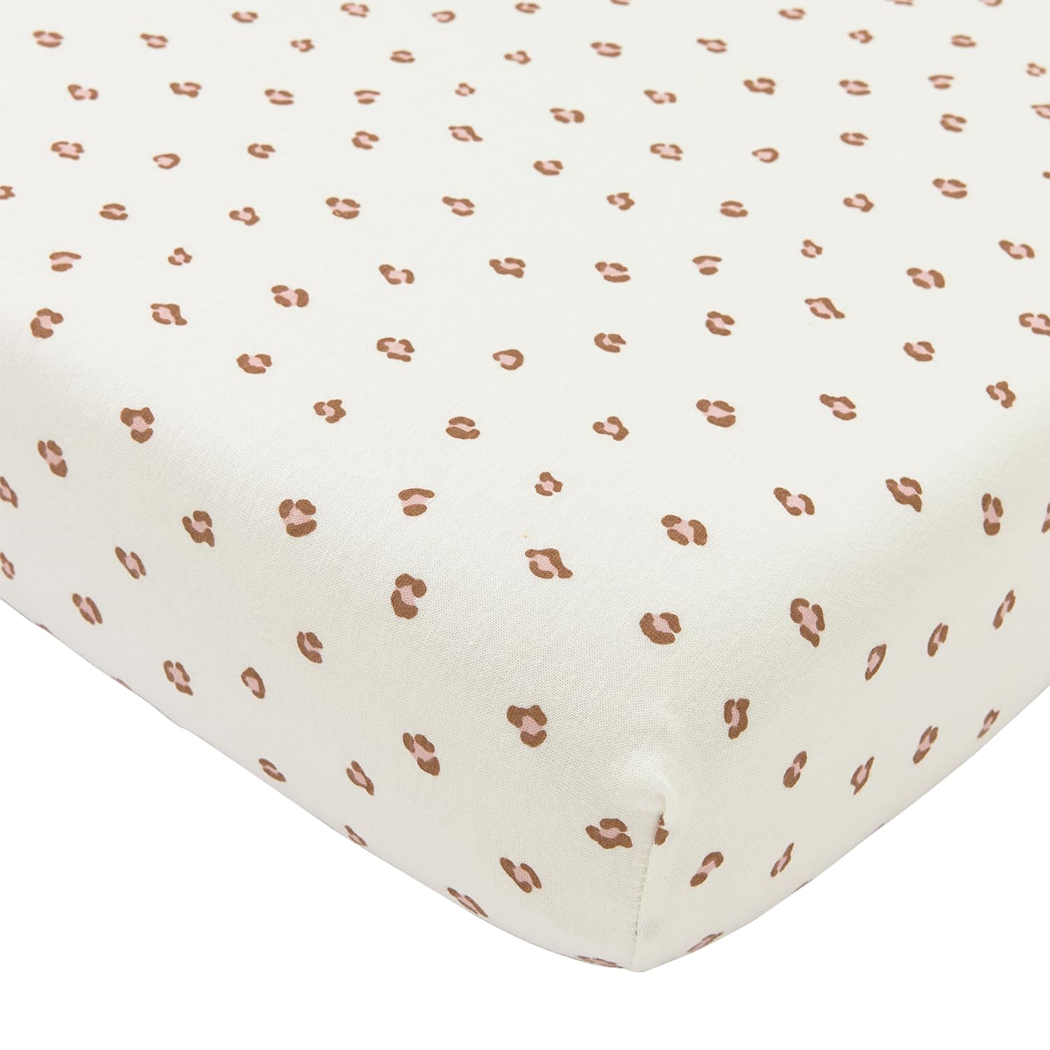 Meyco Baby Printed Jersey Fitted Sheet - Mini Panther Soft Pink - 50 x 90 cm - Oeko-Tex Standard 100