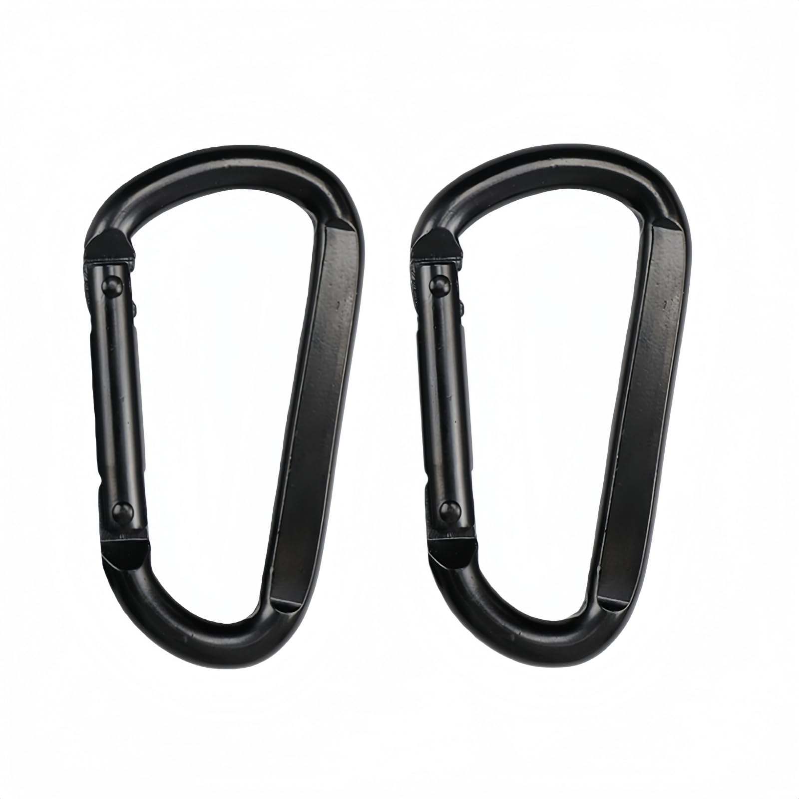 2PCS Heavy-Duty Black Carabiner Clips, Load-Bearing Climbing Carabiners, D-Shaped Keychain for Resistance Bands, Weight Training & Gear Attachment, Cable Machines, for Fitness, Hiking & Camping