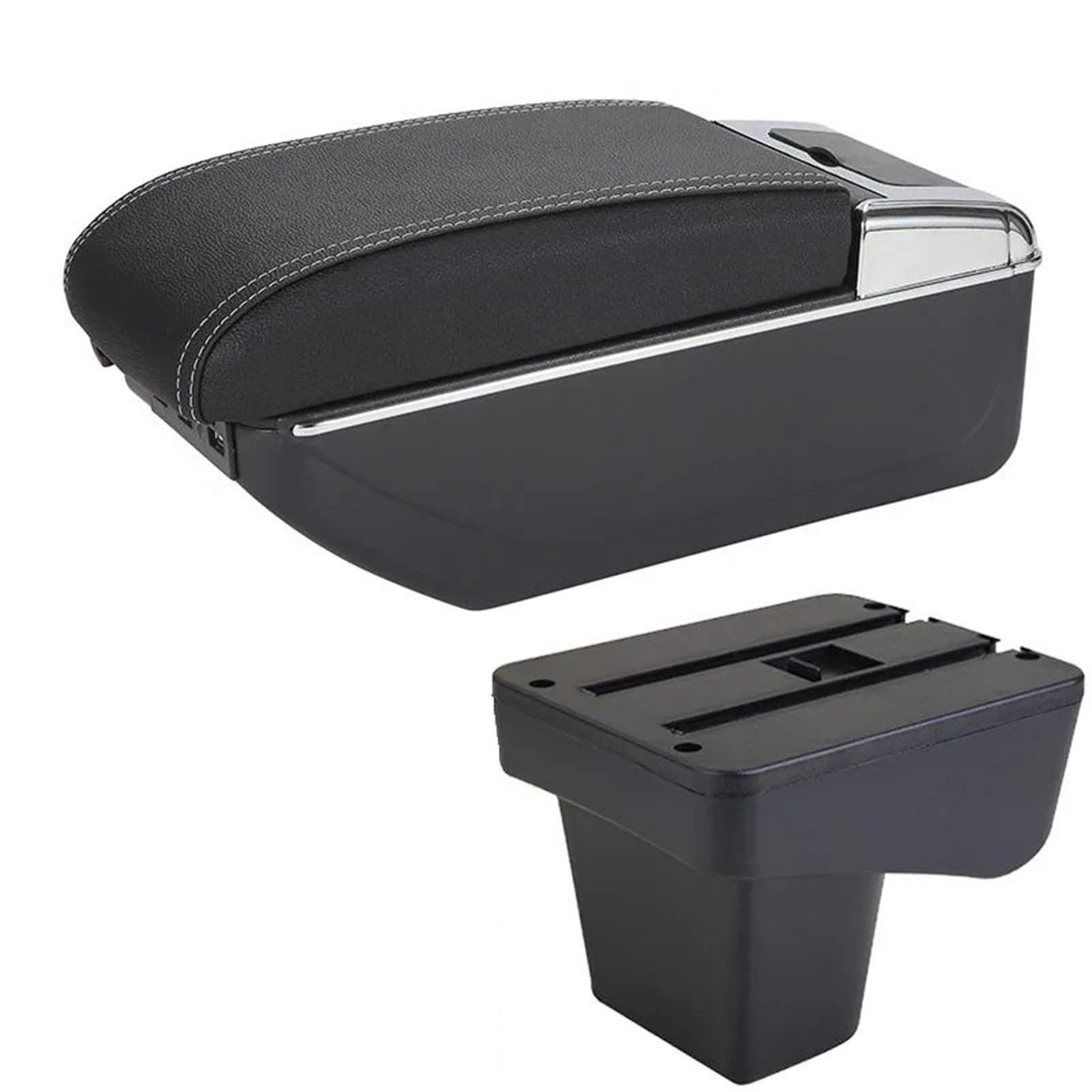 Hguvsjd Armrest Box For Suzuki For Vitara Armrest Box Central Store Content Storage Rest Modification Accessories Car Armrests(B Black white 7USB)