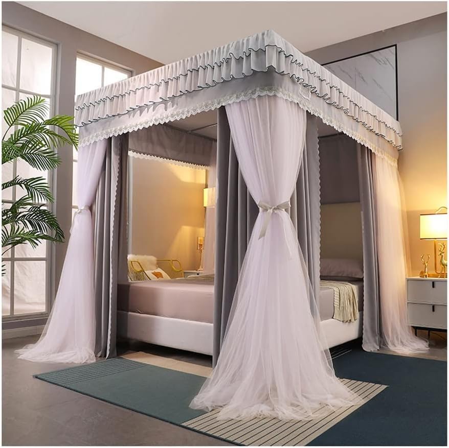 Moustiquaire double couche pour créer une décoration romantique de chambre de princesse