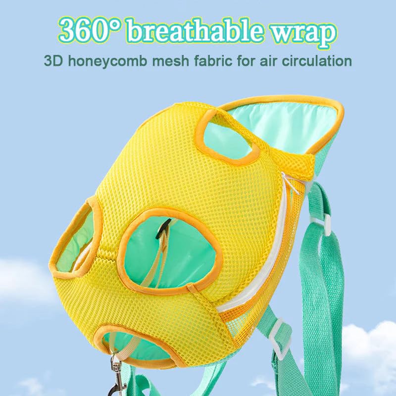 Feya Pet Carrier Backpack, Adjustable Pet Front Cat Carrier Breathable, Easy-Fit for Traveling Hiking for Small Medium Dogs Cats (Yellow and Green Stitching, L-(Recommended Weight 7-10 Catties))