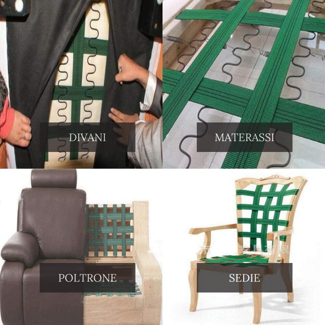 Cinghia Elastica Per Divano E Sedie – 10 Metri Di Tessuto Elastico – Ripara E Rinforza