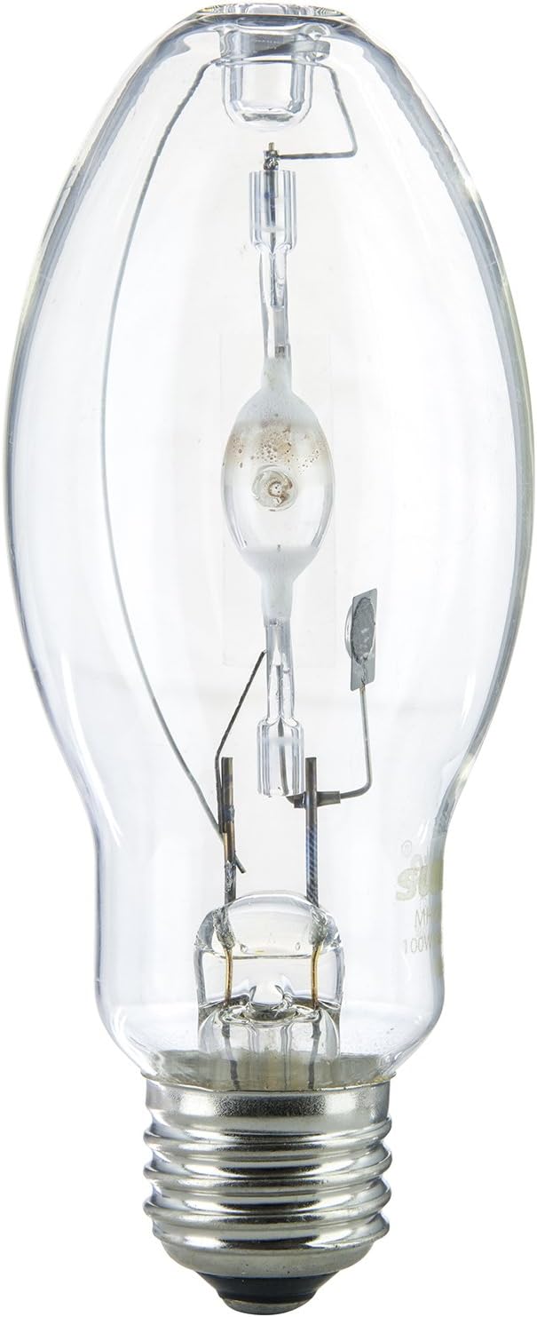Sunlite 03668-SU MH175/C/U/MED M57 Metal Halide Lamp, 175 Watts, Probe Start, Medium Base (E26), ED17, 10,000 Hours Life, 13000 Lumen, White Coated Finish, 4200K