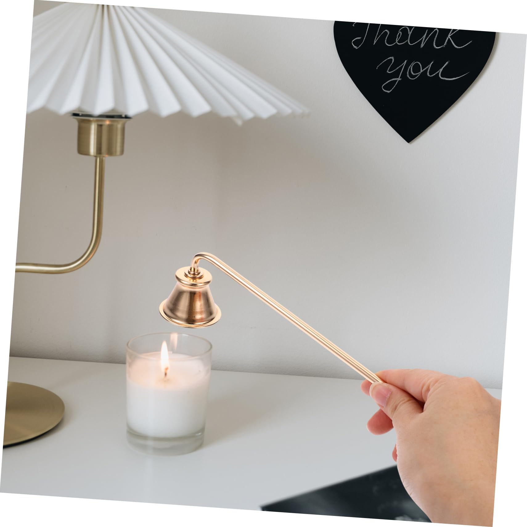 OUNONA Metal Candle Extinguisher Snuffer Wick Setter Safety Tool Compact Design