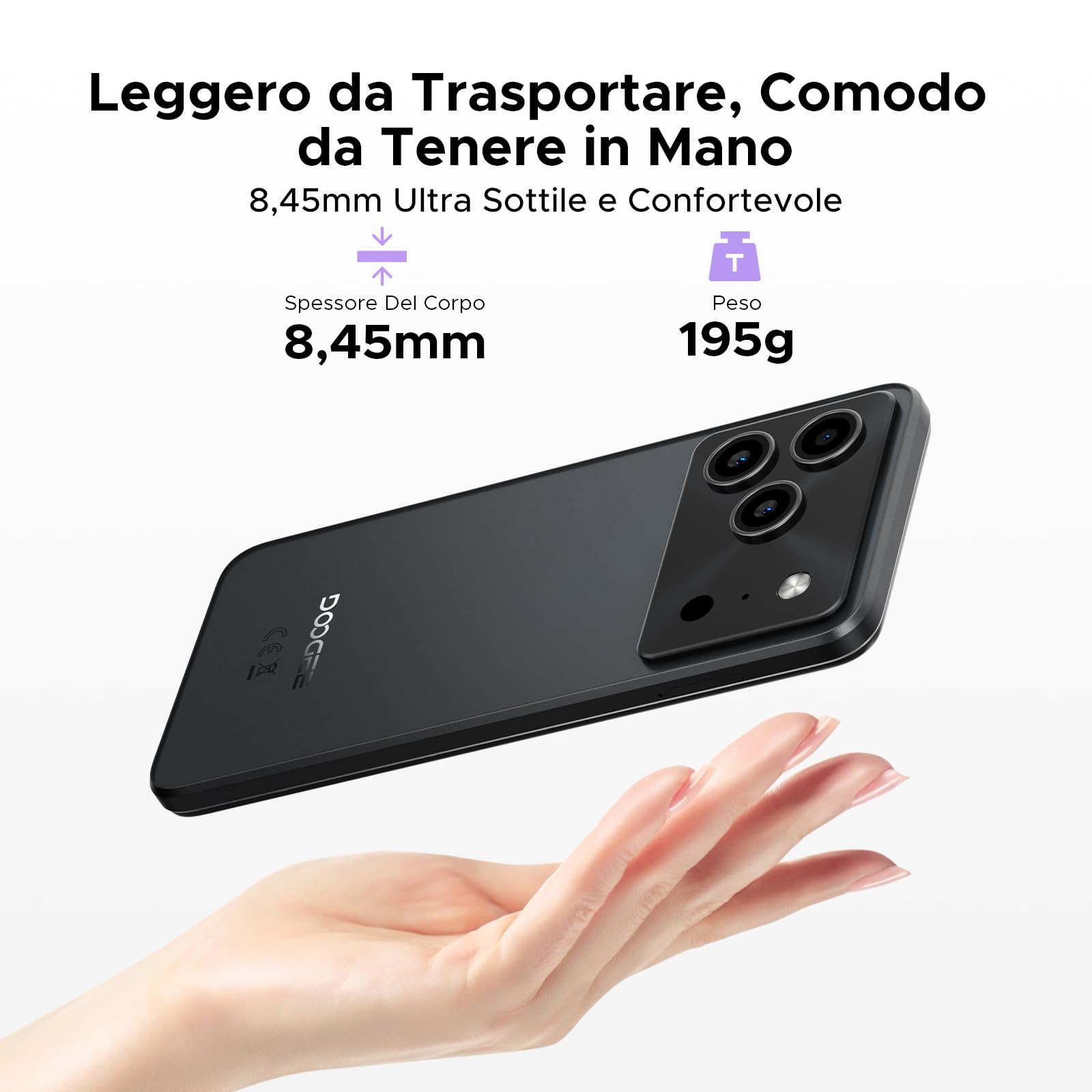 Note 56 Plus Smartphone Android 16, 48GB+256GB Cellulari, 50MP+8MP, 6150mAh Telefono Cellulare, 6.56" 90Hz Octa-Core Telefoni, Fingerprint/Face ID/4G Dual SIM/Widevine L1/NFC - Viola