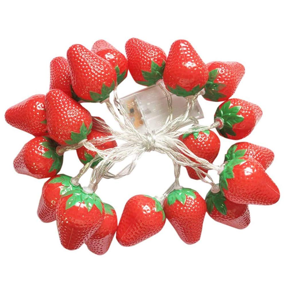 Amazon | J-ouuo 赤いイチゴ LEDストロベリーストリングライト電池式