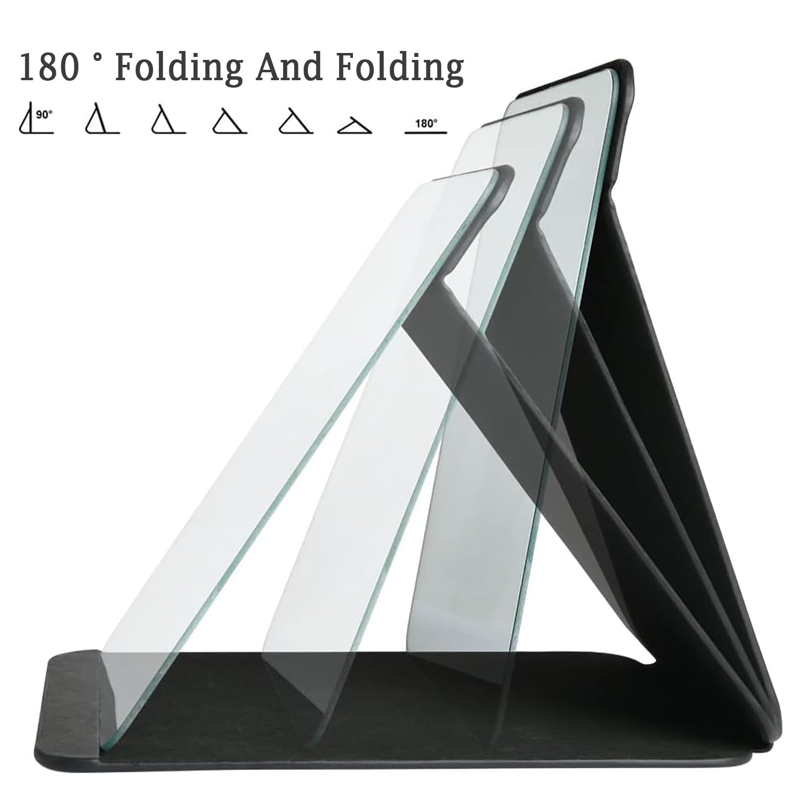 Shunshi Portable Folding Mirror,25.2 * 17.8cm Pocket Mirror Travel Makeup with Adjustable Stand - Image 3
