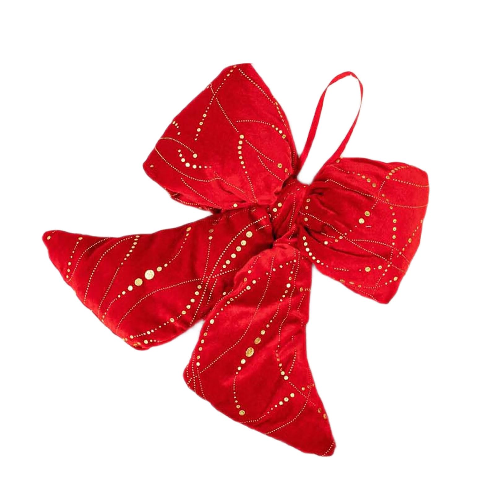 KAQNTUD Oversized Christmas Tree Toppers with Bow Made of Red Foil Recyclable Flocking Materials Accessories for Festival Setups Tree Crown Ornament