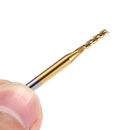 Miniatura 25 de Juego de molinos de extremo de capa de titanio, vástago de 1/8 "0.059-0.125 in Micro End Mill Grabado Bits CNC Router Bits para herramientas