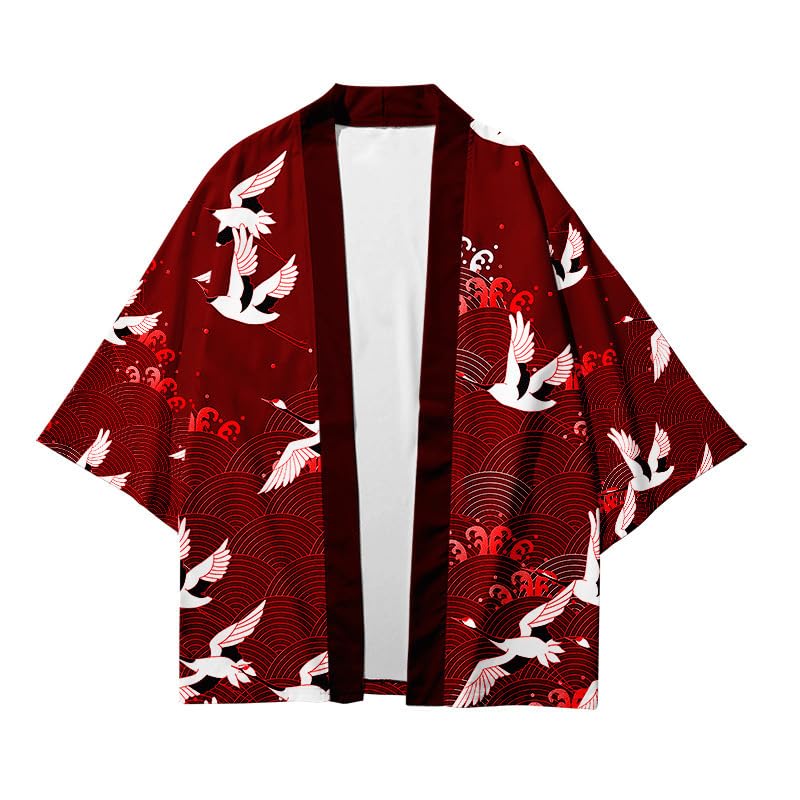 Image of DOVWOER Women's and Men Cardigan Jackets Japanese Kimono Casual Open Front Lightweight Coat