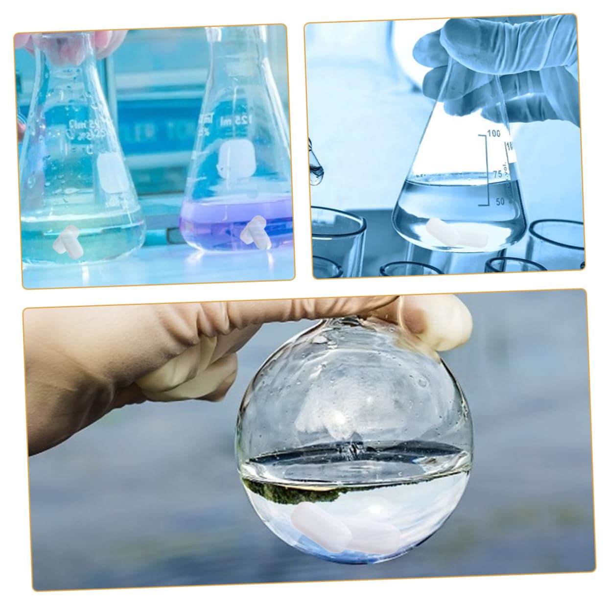 Cabilock Agitadoras Magnéticas en Entornos de Laboratorio Ideales para Mezcladores Alta Durabilidad y Seguridad Mejorada 10 Barras de Ptfe para Laboratorio