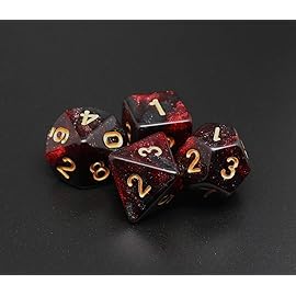 DND Dice Set 7Pcs Red Mix Black Nebula Dice for Dungeon and Dragons D&D RPG Role Playing Games Polyhedral Dice