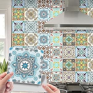 Tegelstickers, wandtegels in Marokkaanse stijl, zelfklevend, afpellen en plakken, wandtegels, kunstdecor voor keuken…