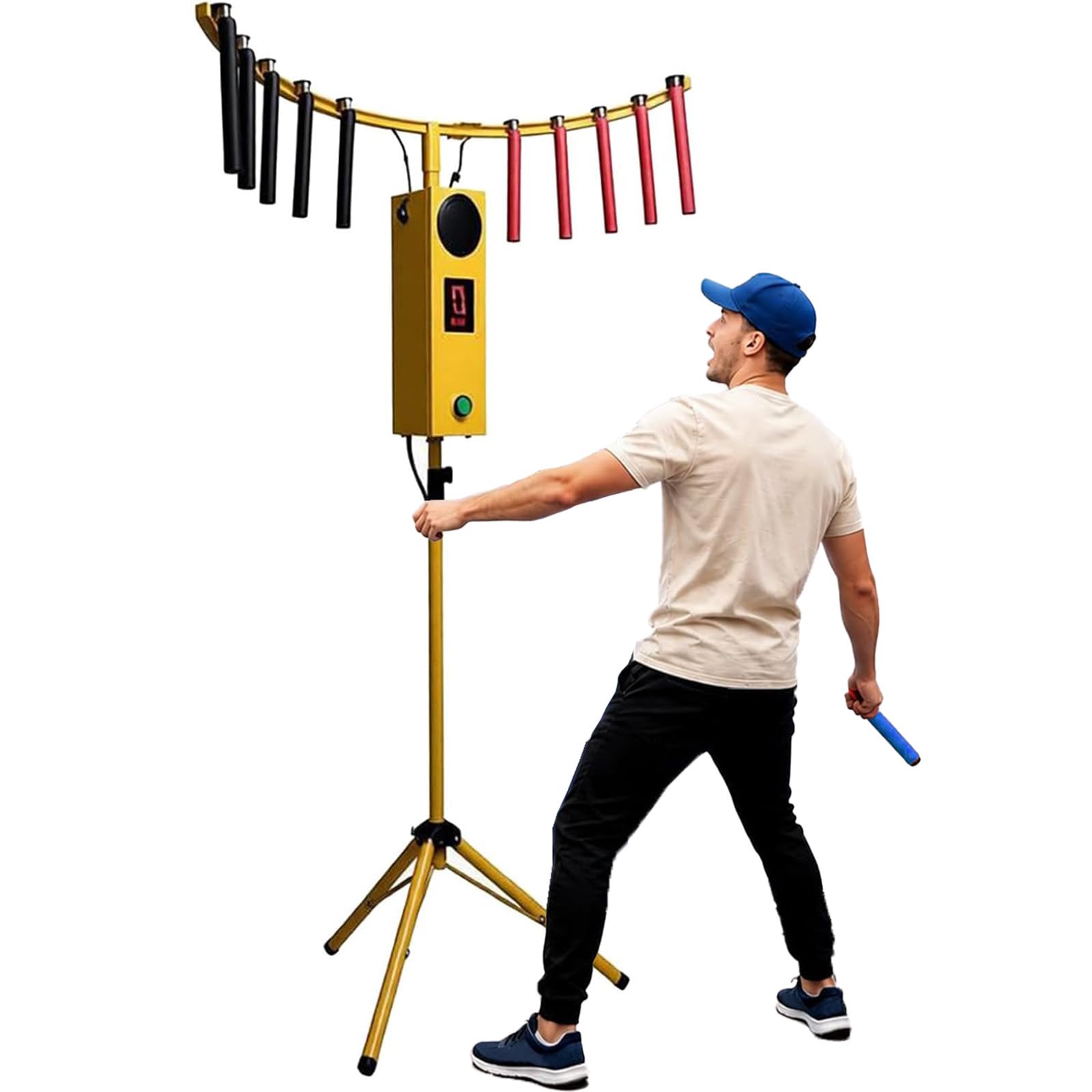 Wangyingxu Hand Eye Coordination Training Game, Catch Stick Arcade Game Machine Reflex Sticks Game with Sound, with 10 Sticks, for Commercial Home Parties Yellow