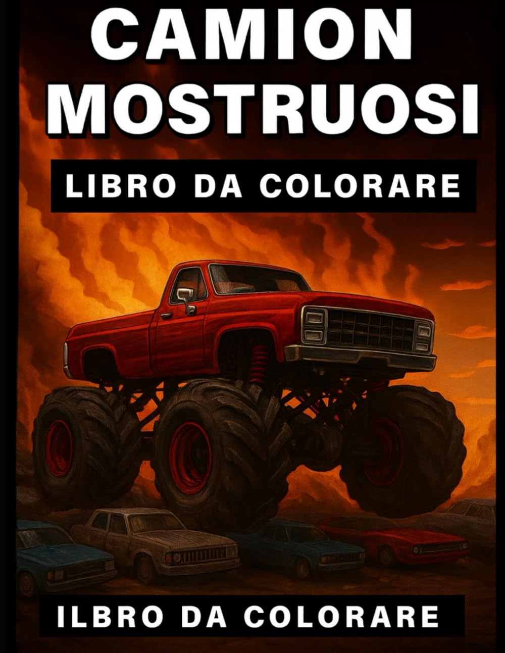 Monster Truck – Libro da Colorare per Bambini: Pagine Divertenti e Stimolanti per Bambini 4–10 Anni con Potenti Monster Truck in Scenari da Tutto il Mondo