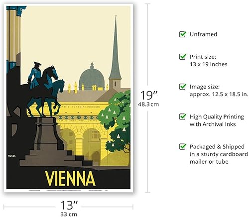 Miniatura 6 de Viena Austria - Joseph's Square (Josefsplatz) - Póster de viaje vintage por Hermann Kosel c.1936 - Impresión artística maestra de 9 x 12 pulgadas