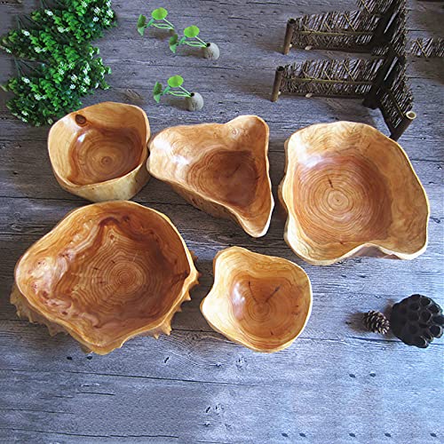 Creative Wood Bowl Root Carved Bowl Handmade Natural Real Wood Candy Serving Bowl (12"-14") #TOP6