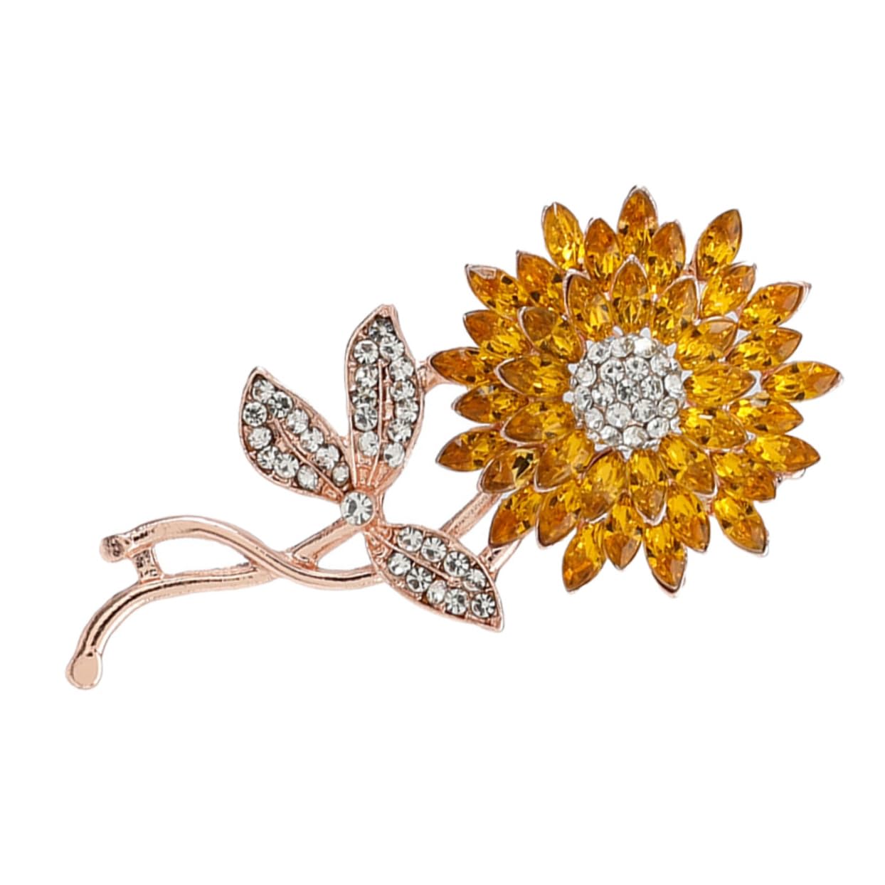Healeved Spilla fiore perno di girasole piccolo spillo floreale distintivi di girasole spilla per le donne spille da donna gioielli Pin per i vestiti lega Giallo