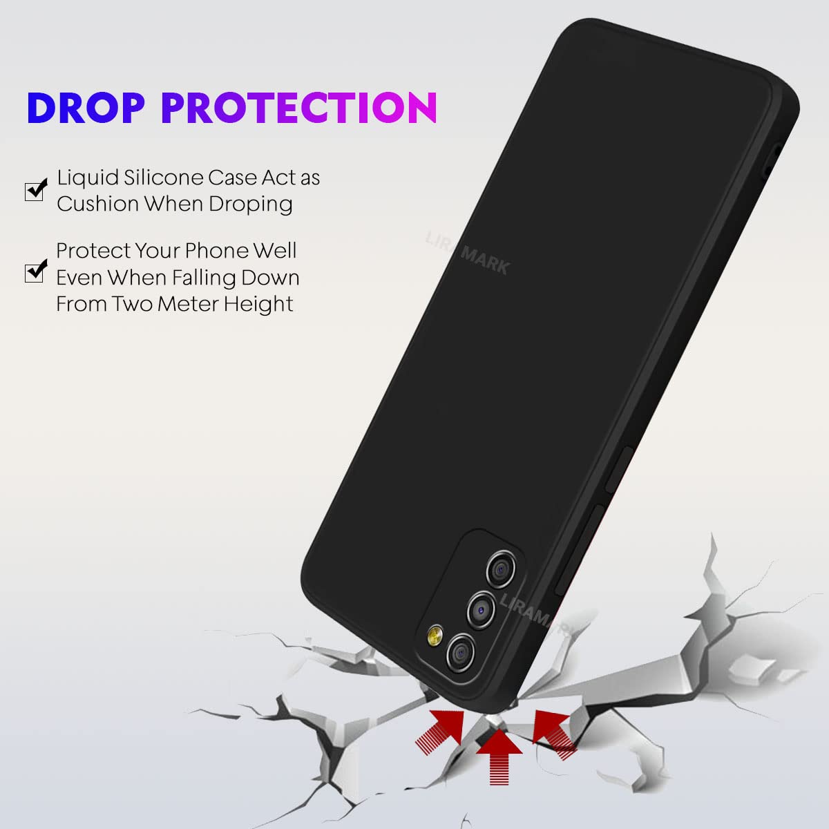 LIRAMARK Silicone Soft Back Cover Case for Samsung Galaxy M02s | F02s | A02s (Silicone Black) — Amazon image 5