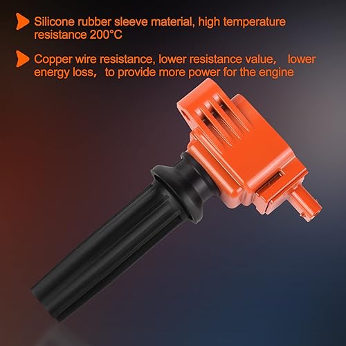Miniatura 2 de PAPAPARTS Juego de 4 bobinas de encendido UF670 DG546 compatibles con Ford Taurus Mustang Fusion Focus Explorer Escape EcoSport Lincoln MKZ MKT MKC