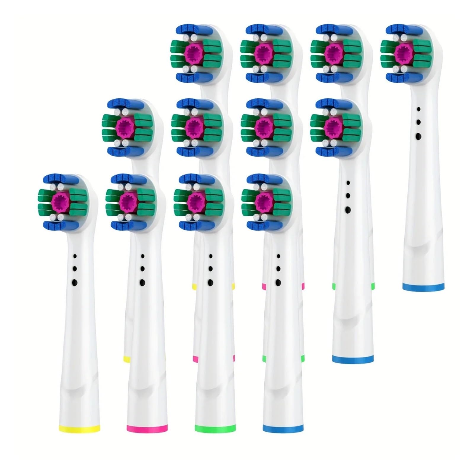 4/12/16Pcs Replacement Toothbrush Heads ，Compatible for Oral-B ，Professional Electric Toothbrush Heads Brush Heads(WHITE CLEAN 12pcs)