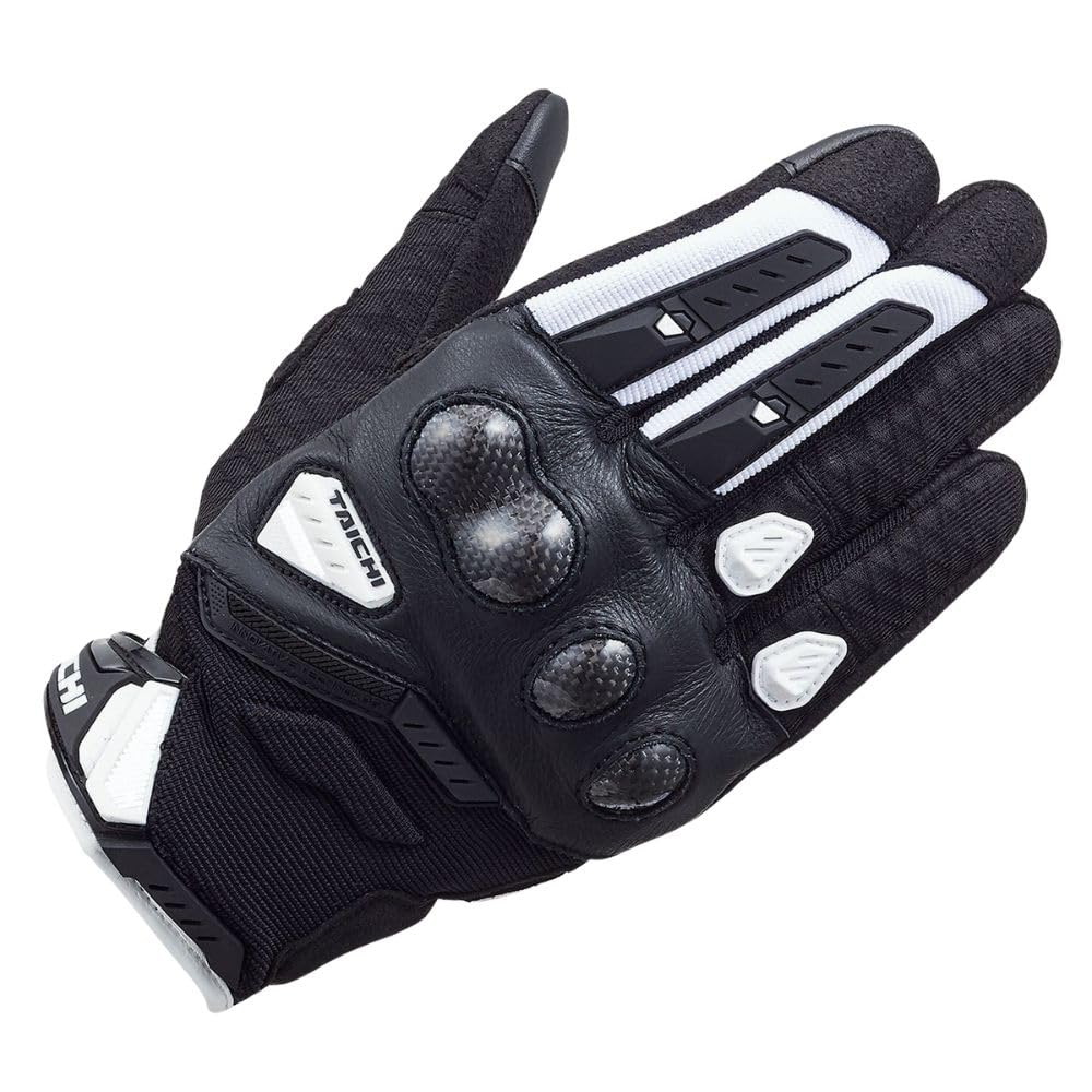 TAICHI RS Velocity Mesh Motorcycle Riding Gloves - Black White - S | Breathable mesh construction-image-45