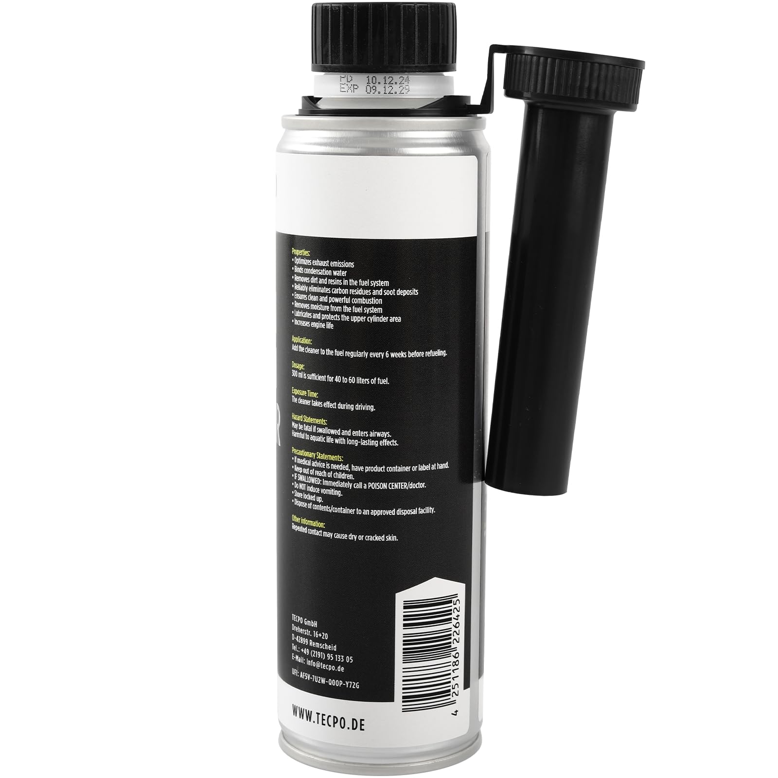 TECPO 10 limpiadores de sistema de gasolina, 300 ml, limpiador de gasolina, limpiador de gasolina, aditivo para motor de combustible, limpiador de sistemas de combustible
