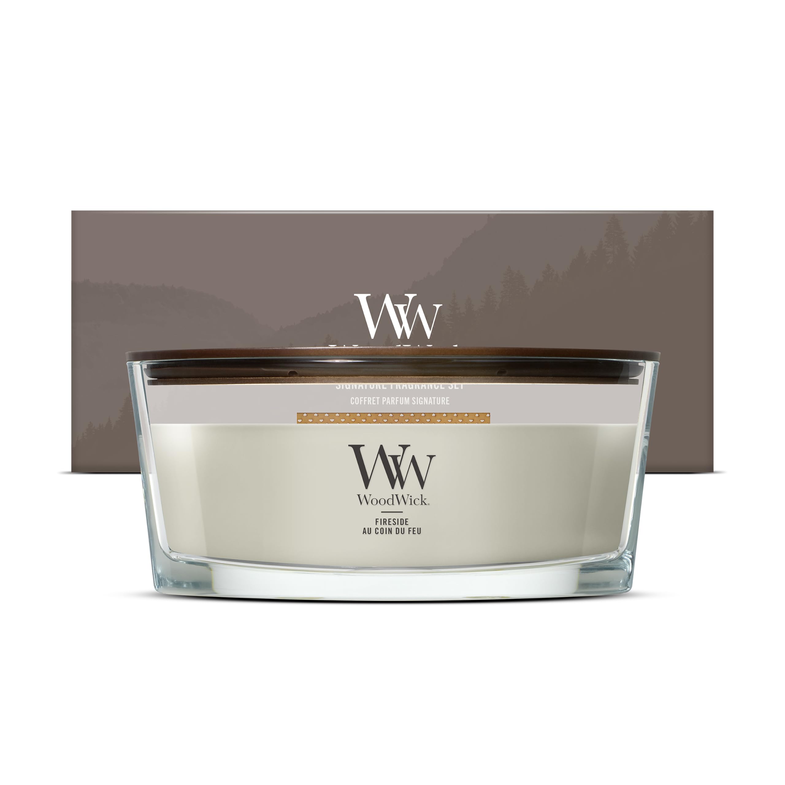 WoodWick Scented Candles Gift Set | Fireside Ellipse Scented Candle with Crackling Wick | Up to 50 Hours Burn Time | Perfect Gifts for Women
