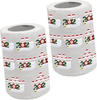 Amosfun 2 Rolos De Papel De Seda Impresso De Natal Lenços De Banho Papel Higiênico A Granel Papel Higiênico Tecido De Banho De Natal Rolo De Papel Higiênico Feliz Natal