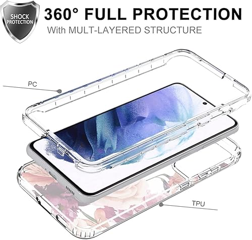 Miniatura 3 de Funda para Galaxy S22 Plus, Samsung S22+ SM-S906U, funda protectora de cuerpo completo transparente con protector de pantalla de vidrio templado,