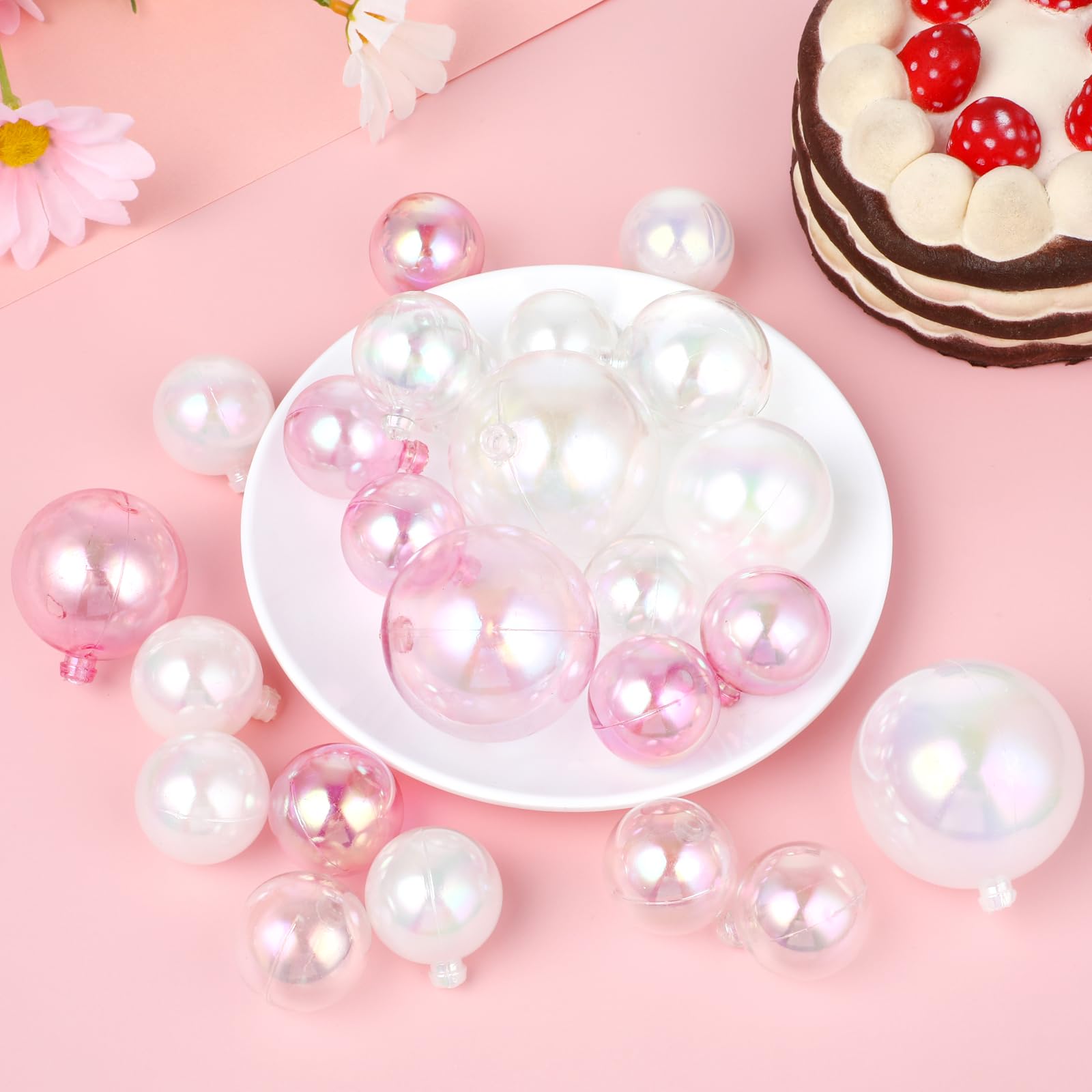 24 stuks bubbeltaartdecoraties, baltaarttopper, ballon, taarttopper, taartballen, cupcake-inzetstukset, doe-het-zelf decoratie voor bruiloft, verjaardag, babyshower, verjaardagsfeestje