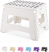 Vista 20 de Dyforce Taburete plegable de 16 pulgadas, capacidad de 400 libras, taburete plegable de plástico resistente para adultos, taburete con asa, fácil