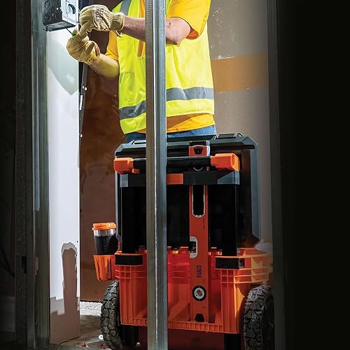 Miniatura 7 de Klein Tools 54802MB MODbox - Caja de herramientas rodante, organizador de herramientas portátil resistente con montaje lateral, ruedas de goma de 10