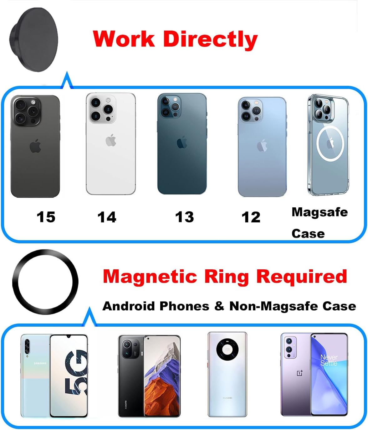 Magnetic Phone Tripod Mount Adapter for Magsafe with 1/4"-20 Hole [Metal Foot], Compatible with iPhone 16 15 14 13 12 All Phones - Image 3