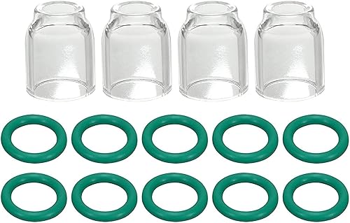 RIVERWELD Copas TIG de vidrio Pyrex aisladas #6 (orificio de 38 pulgadas y 0.374 in) Boquilla de cuarzo transparente para SR WP 9 17 18 20 25 26