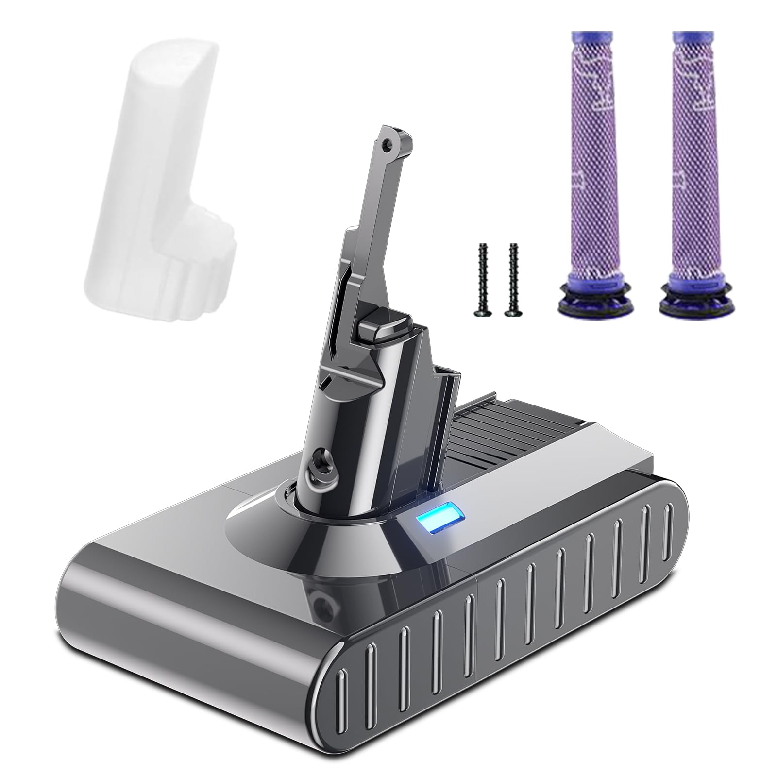 Upgraded 7.0Ah 21.6V Replacement for Dyson V8 Battery Compatible withDyson V8 SV10 Absolute V8 Animal V8 Motorhea V8 Fluffy Carbon Fiber SV10 Cord-Free Handheld Vacuum Li-ion with Filters