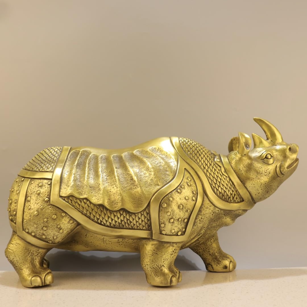 Aottsd Bronze Three Sheep Figurine Yuanbao Auspicious Feng Shui Desktop Decor 15In