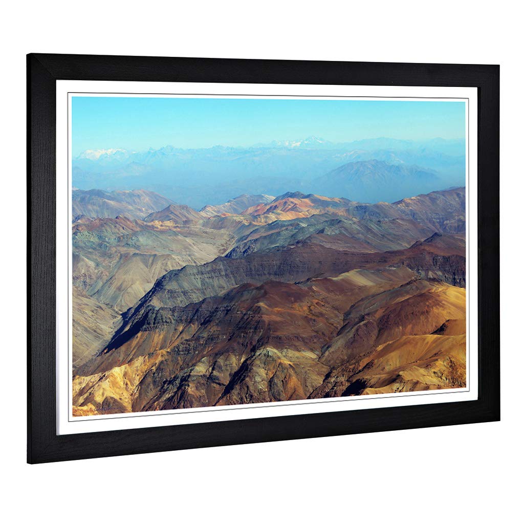 Big Box Art Framed Print of Landscape Andes Mountains Argentina Chile 2 Design | Wall Art Picture | Home Decor for Kitchen, Living Room, Bedroom, Hallway, Black, A2 / 24.5x18 Inch / 62x45cm