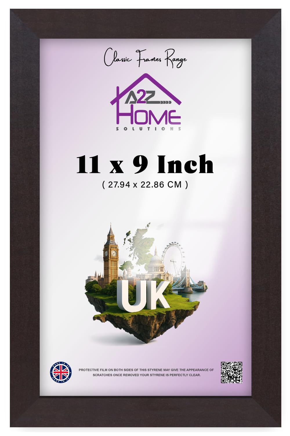 A2z Home Solutions Mahogany Sophisticated 11X9 Inch Photo Frame – Non-Reflective Perspex, Solid Clip, Wall Hanging For Professional Use