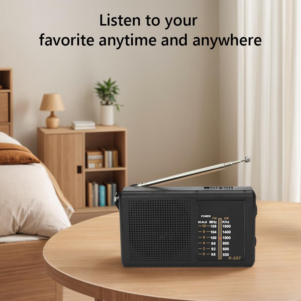 Set de 5 radios portátiles Am/FM con Altavoz, Antena telescópica, radios de transistores compactas Fora Uso doméstico, Interiores, emergencias, Camping y Senderismo, Radio de Bolsillo de