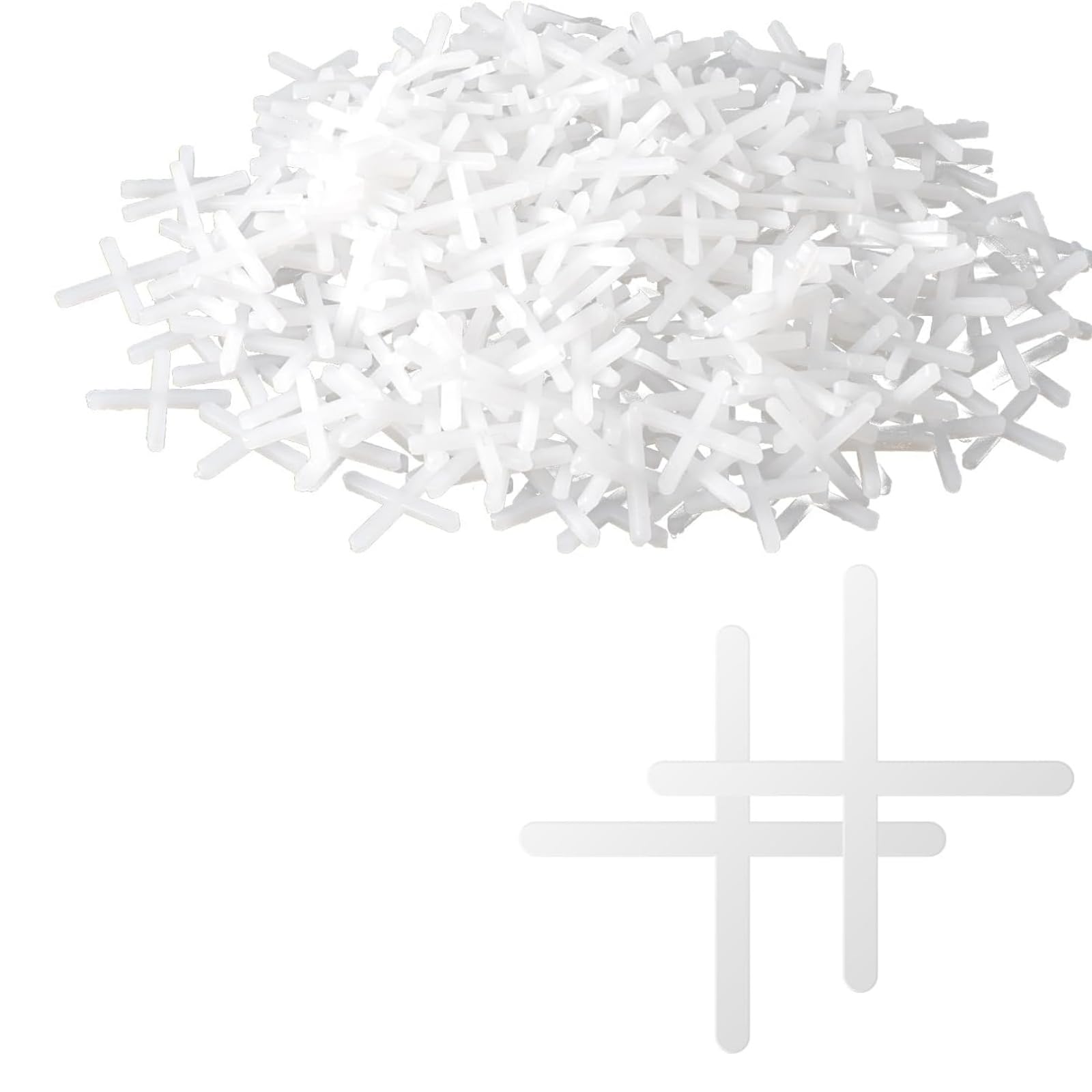 Liyun White 600 Pcs 2Mm Tile Spacers, Plastic Cross Tile Spacers With Accurate Positioning, Diy Slab Leveling Kit For Wall Floor Tiling​