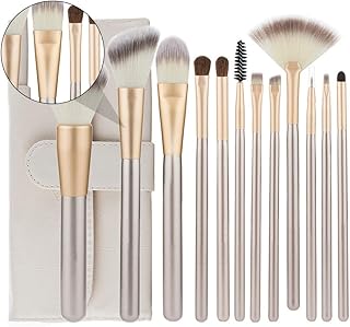 12pcs Rice White Makeup Brush Set with Nylon ...