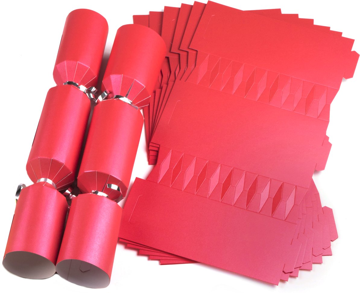 Brimtoy 10 X Make Your Own Large (14" / 35cm) Snap Free Cracker Kit - Red, 35cm (14 inches) L x 11cm W x 5.5cm H - Image 2