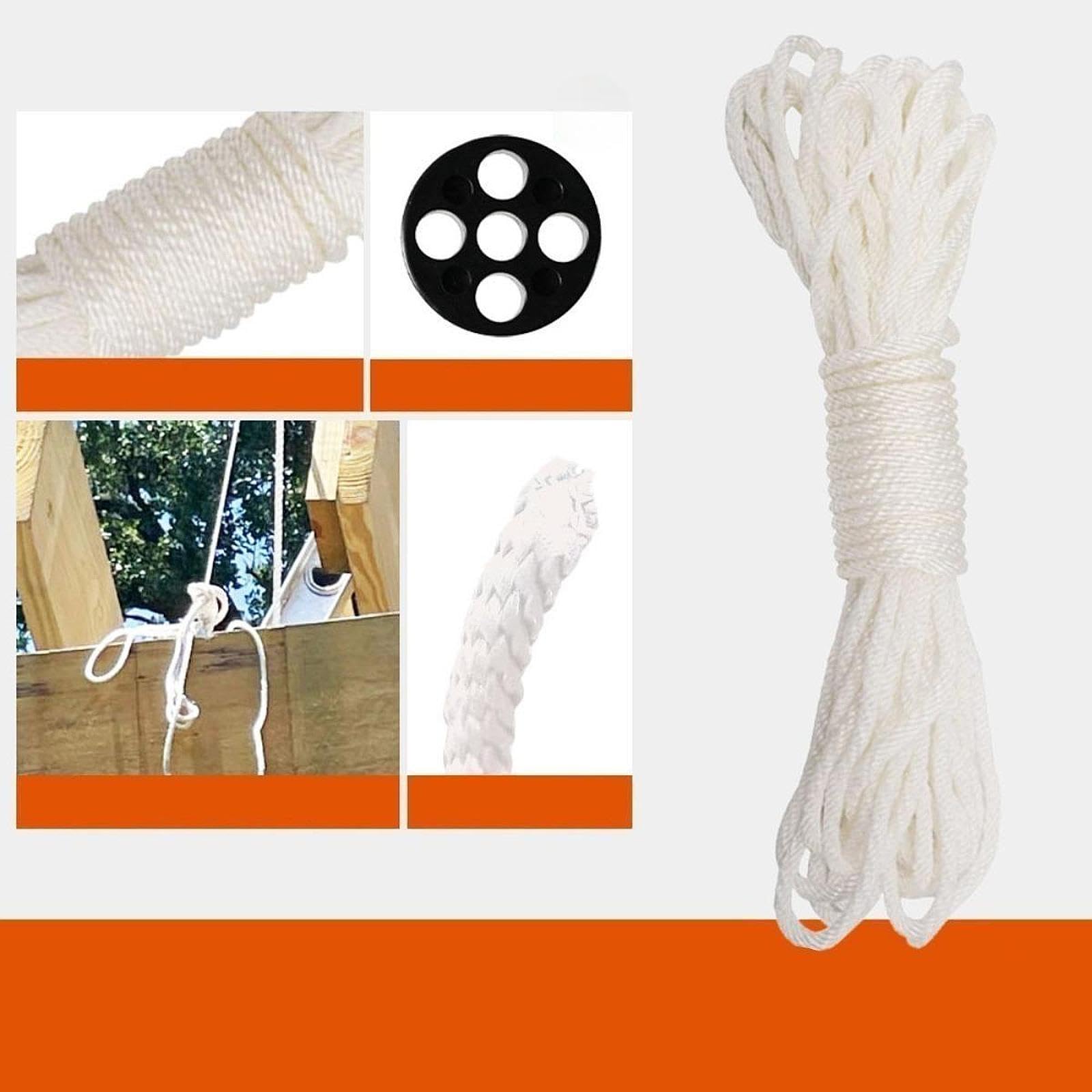 Seilzug-Hebezeug für schwere Hebeblock und Tackle Seilzugsystem 20m Seil, Silber
