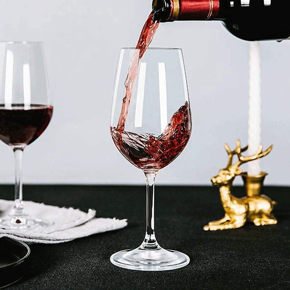 QUNINE Copas de Vino Tinto Copas de Vino Grandes sopladas a Mano, Juego de 2 Copas de Vino Tinto Transparente, Regalo de degustación de Vino Premium para Bodas (Color: B) (D)