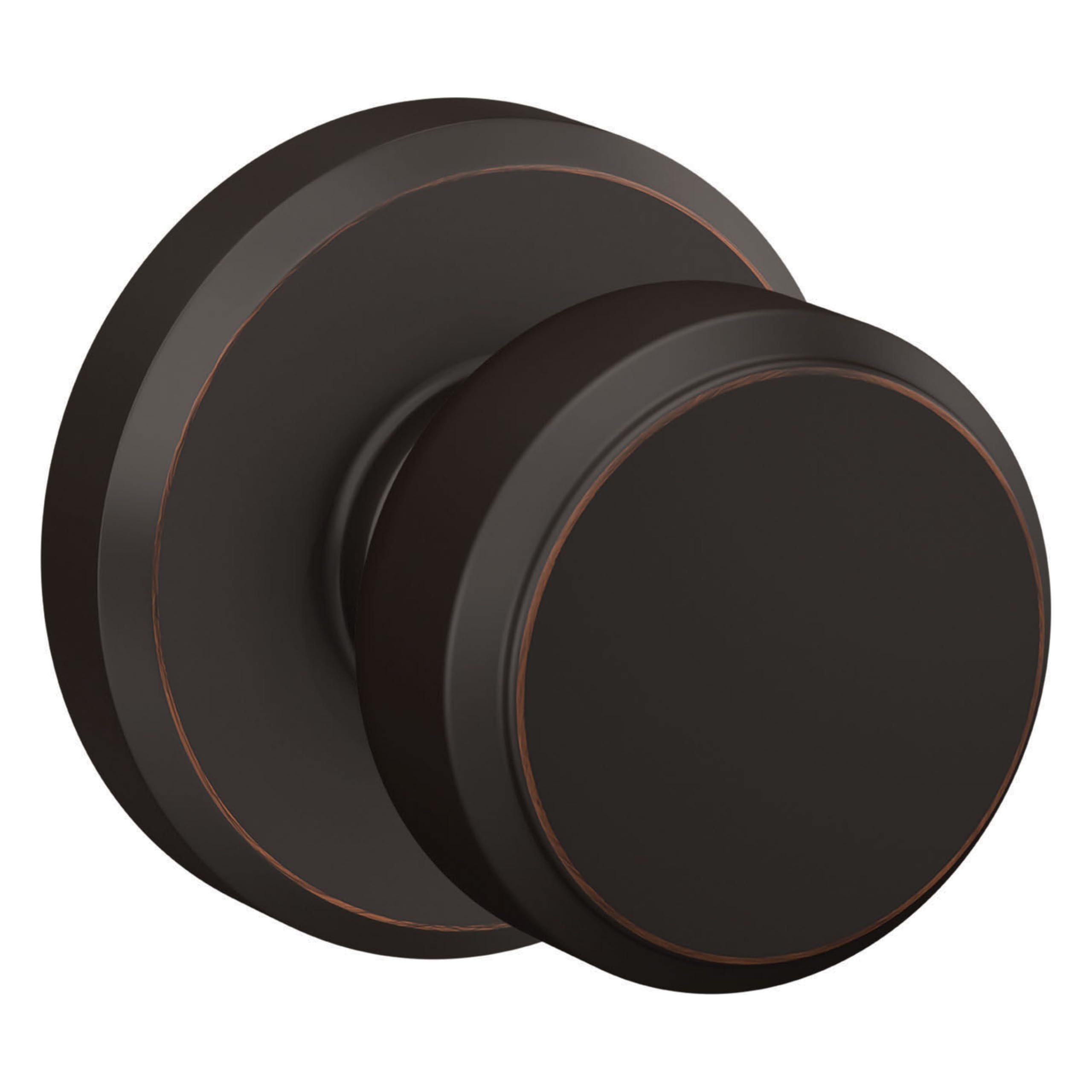 SCHLAGE Bowery Non-Turning Dummy Door Knob, Greyson Trim, Aged Bronze